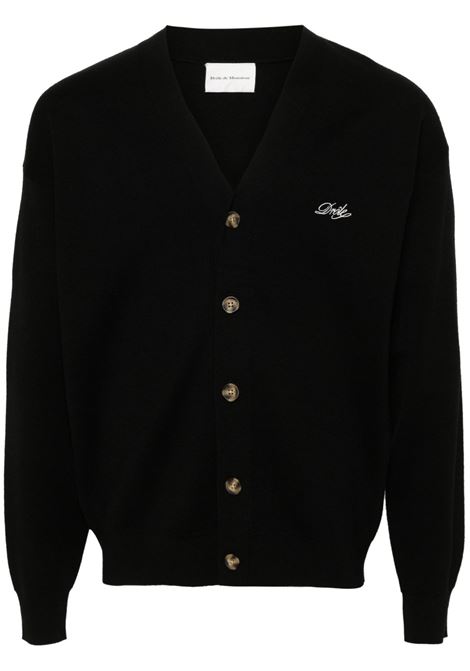 Cardigan con ricamo in nero Drôle De Monsieur - uomo DROLE DE MONSIEUR | PERMCA123WO007BL